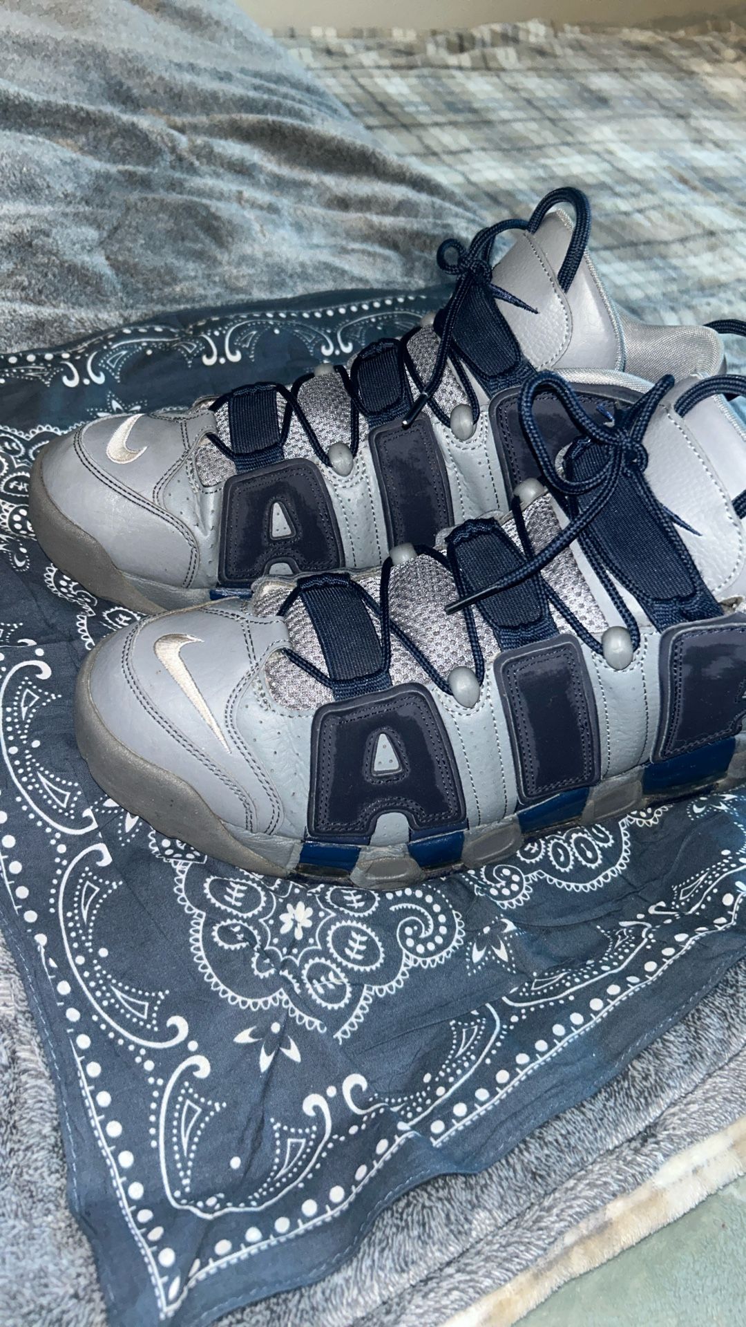 Nike Air Uptempo Georgetown Color way Navy/ Gray Men Size13