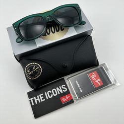 NEW Ray-Ban Mega Wayfarer 0840S 6615/M3 Transparent Green Frame Gray Lens 51/21