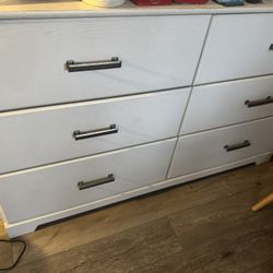 FREE 6 Drawer Dresser for Bedroom, 52 Inch Wide Modern Dresser TV Stand with Large Drawers & Bar Handles, Rustic Wood Chest of Drawers for Bedroom, Li