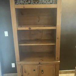 Solid Rustic Wood Book Shelf