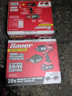 20v Bauer Brushless 1/2" High Torque Impact Wrench Kit