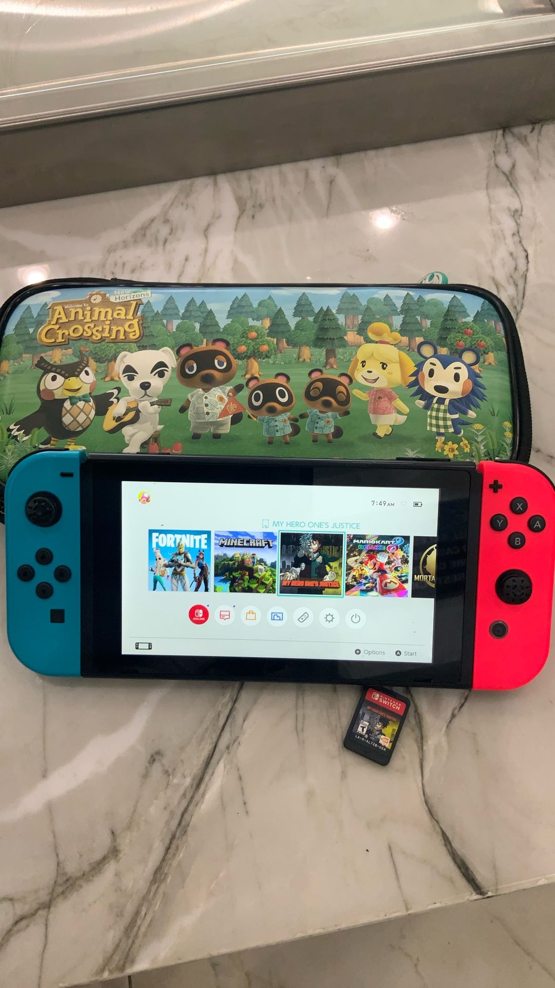 Nintendo Switch Fully Function with Game My Hero Ones Justice And Animal Crossing Case