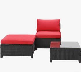 Patio Chair, Ottoman and Table