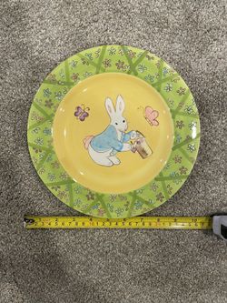 Gates Ware Colorful Easter Bunny Dinner Serving Plate 9.75" 
