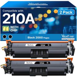 210A Black Toner Cartridges 2 Pack (with Chip)