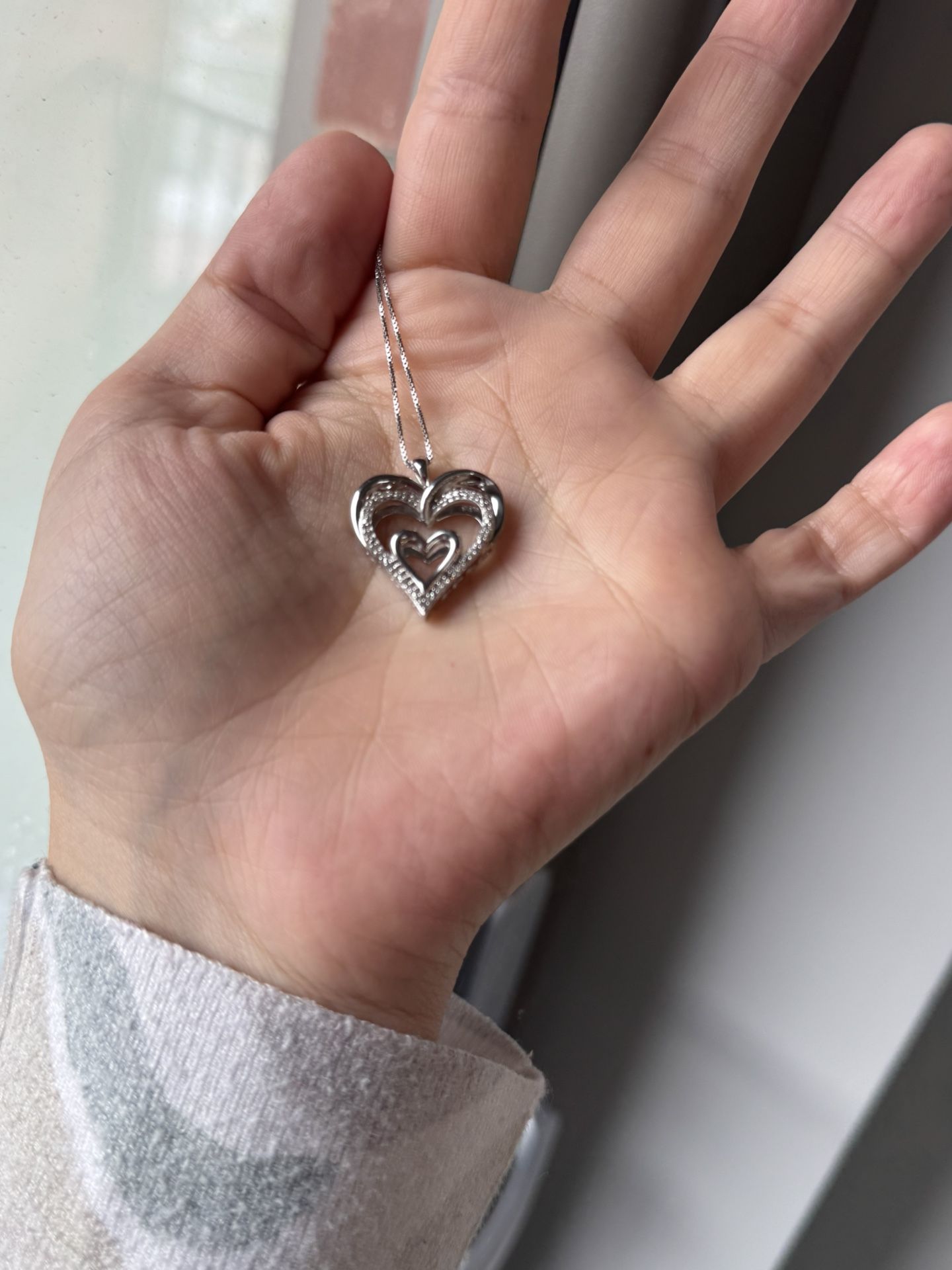18” Sterling silver Heart Necklace New