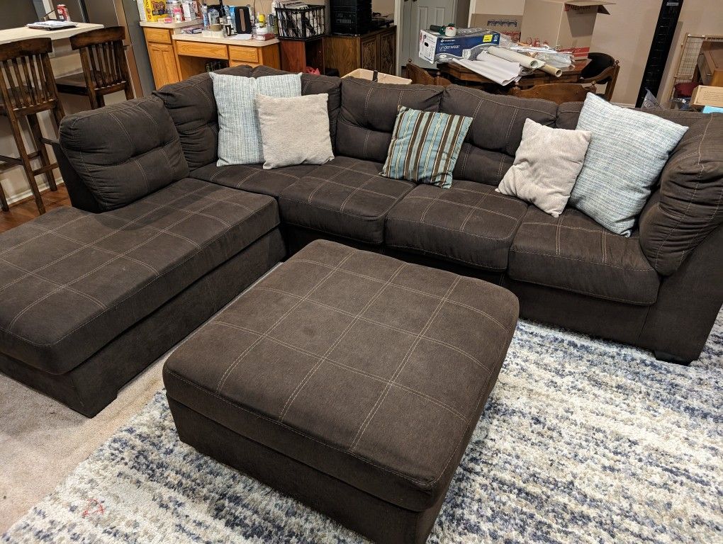 Sofa Sectional and Chaise with Ottoman 