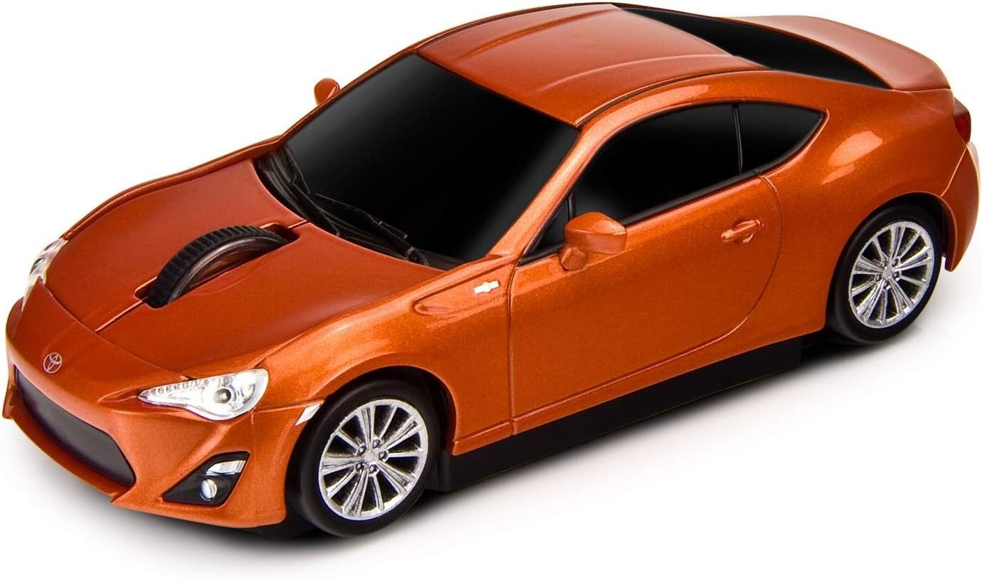 Wireless Computer Mouse - Computer Accessories - Orange Wirelesss Mouse, Sport's Car Design with LED Lights 