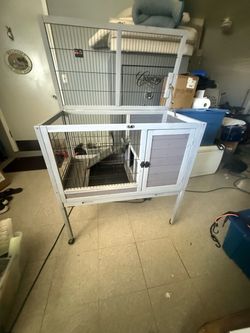 Two-Story Small Animal Cage / Hutch on wheels