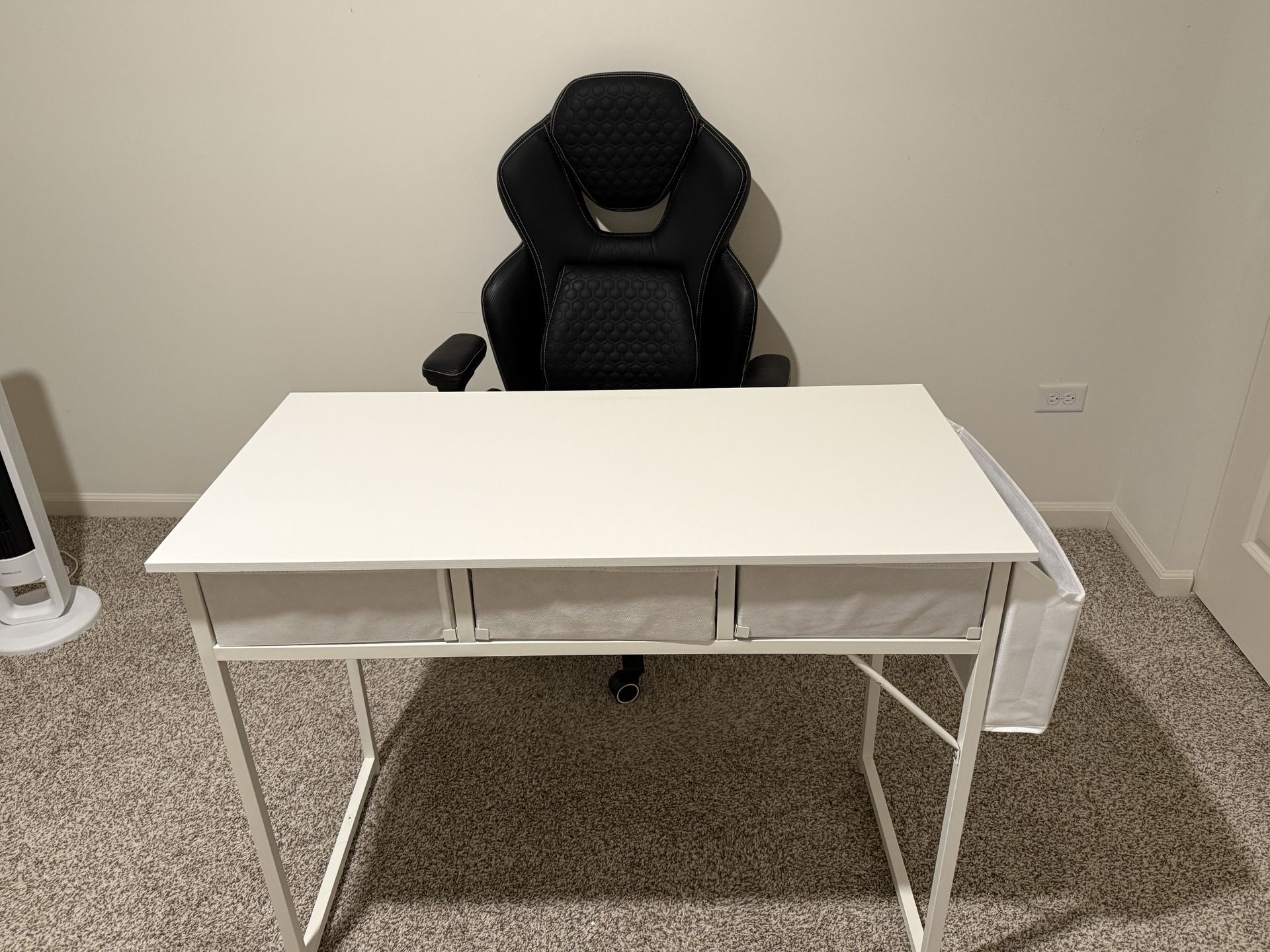 White Office Desk with Storage for Sale (Like New!)