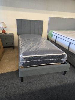TWIN BED FRAME AND MATTRESS