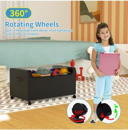 2 Packs Toy Box Storage Toy Organizers and Storage Bins with Wheels Collapsible