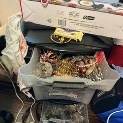 A Bin With  4 Draws Full With Jewleries All Type Of Different Jewleries (all For $70)