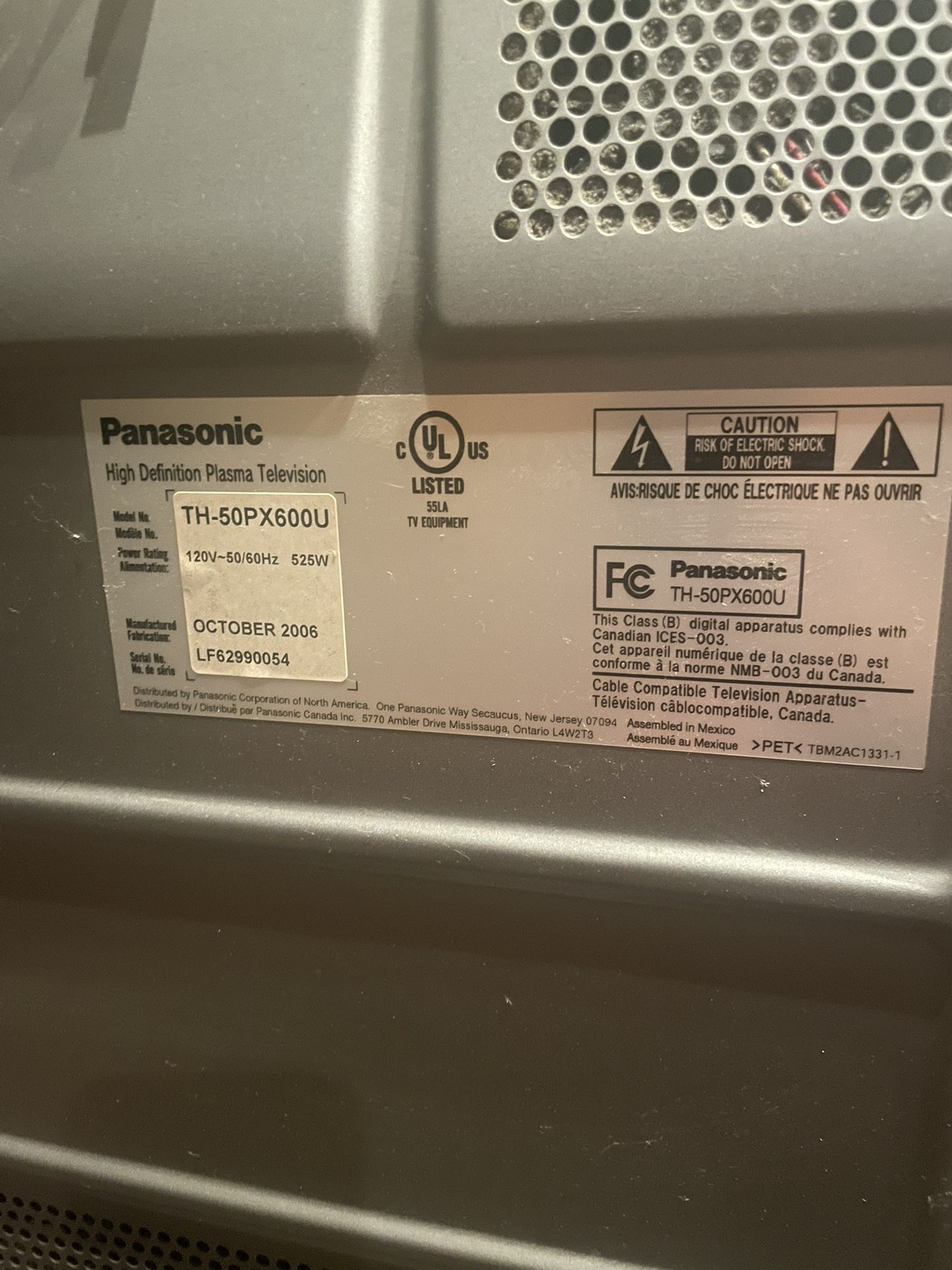 2006 Panasonic High Def. Plasma TV for Sale in Santa Ana, CA OfferUp