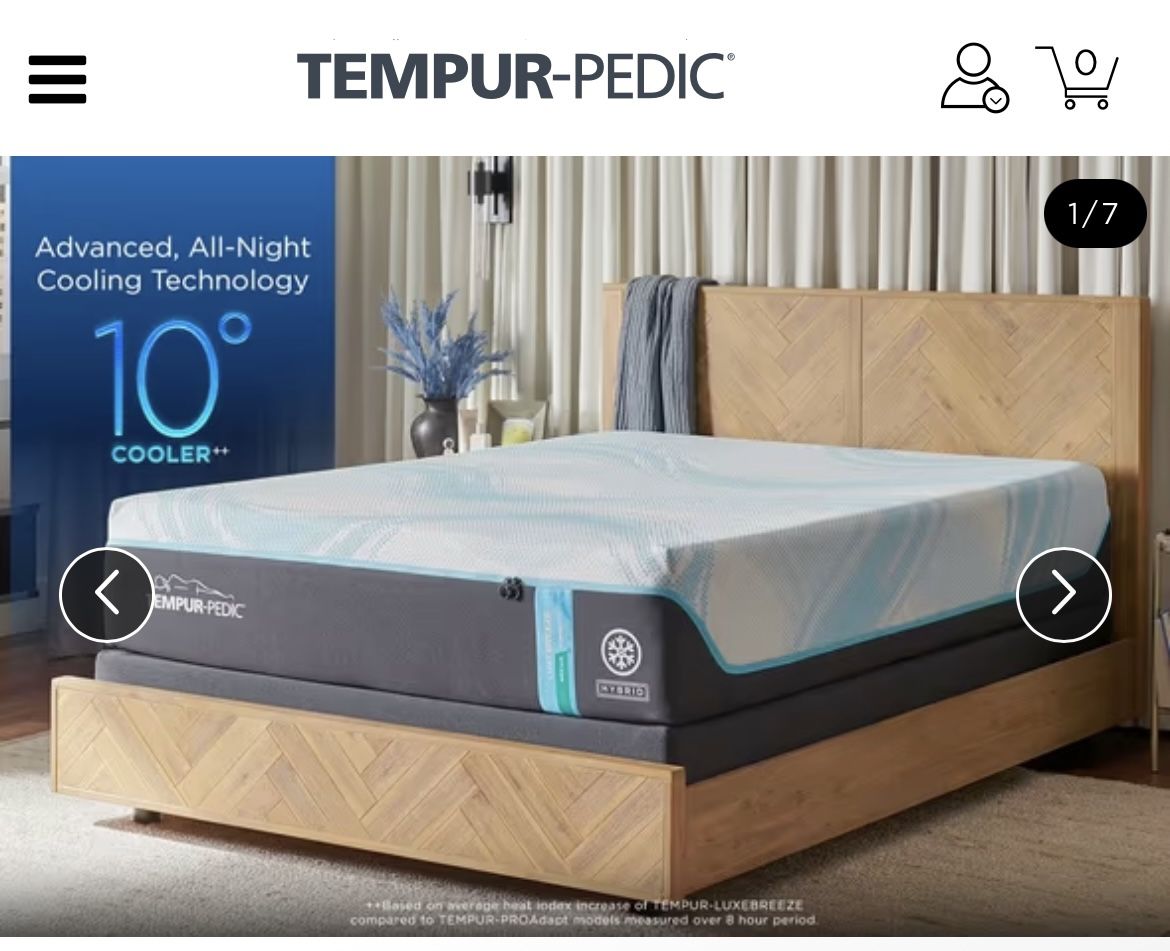 King Tempur pedic Medium Hybrid Cooling Mattress