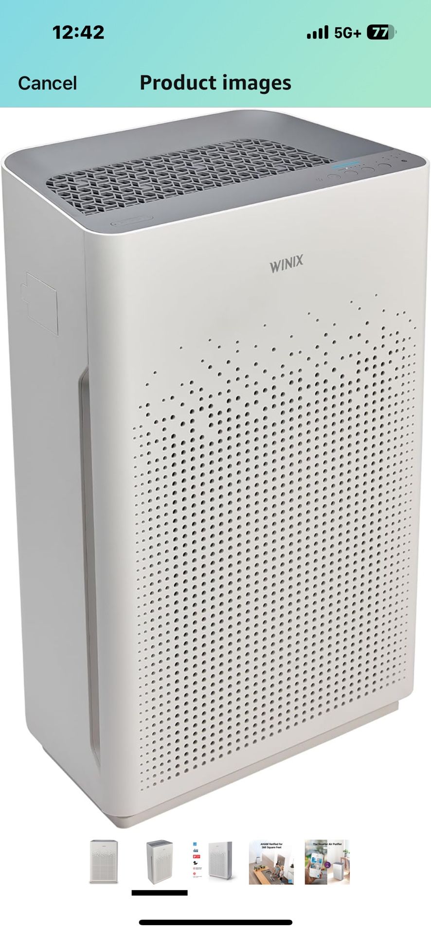 WINIX AM90 Air Purifier for Home Large Room Up to 1740 Ft² in 1 Hr With Air Quality Monitor, True HEPA, Carbon Filter and Auto Mode, Captures P