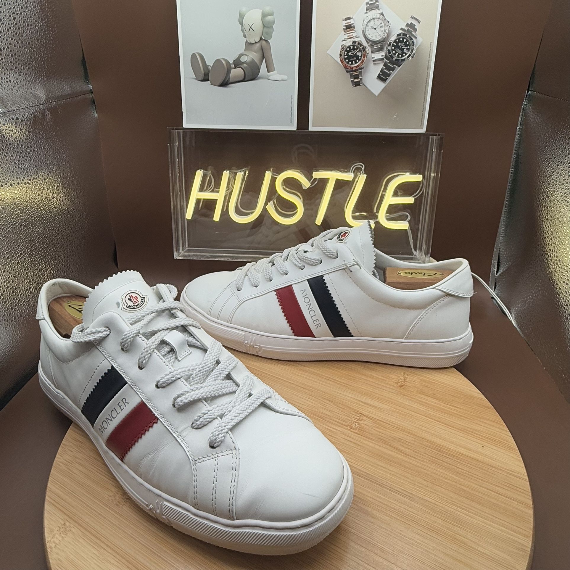 Moncler White Monaco Low-Top Sneakers Men’s Sz 9/ EU 42