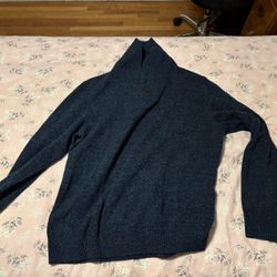J. Crew Lambswool Shawl-Collar Sweater Marled Indigo Men’s Size XL NEW With Tags