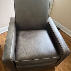 Mitchell Gold + Bob Williams Leather Chair & Ottoman – Modern Club Chair