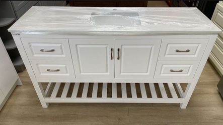 60 Inch Vanity Cabinet White Color Special price $599