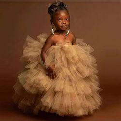 Beige Tutu Skirt/dress For Birthday Party  Or Photoshoot