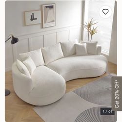 White Boucle Couch