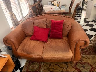 Leather love seat