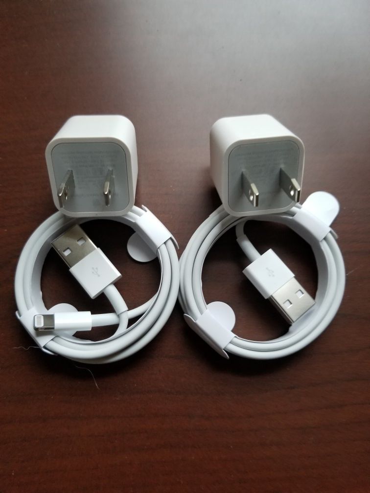 2 brand new original apple chargers