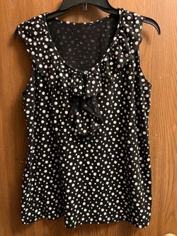 Torrid Black Polka Dot Ruffle Sleeveless Top