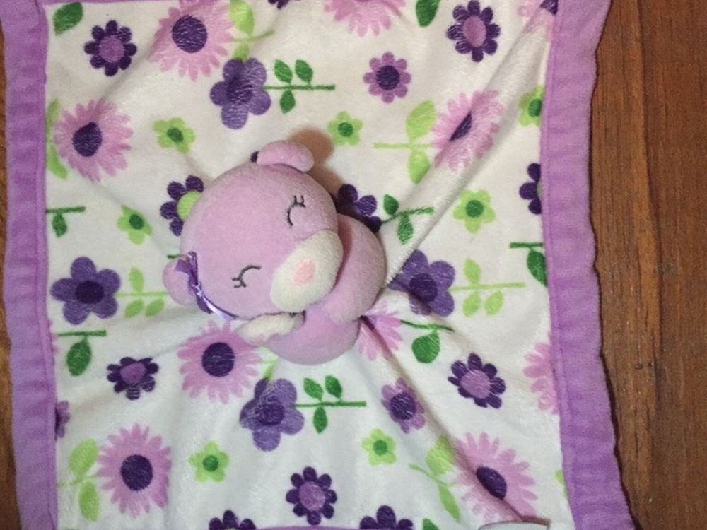 Carters Baby Girl Lovey Security Blanket Bear Purple