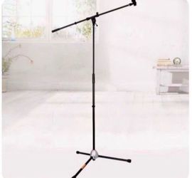Fitueyes Metal Tripod Adjustable Boom Arm Mic Stand with 2 Free Microphone Clips Professional Grade