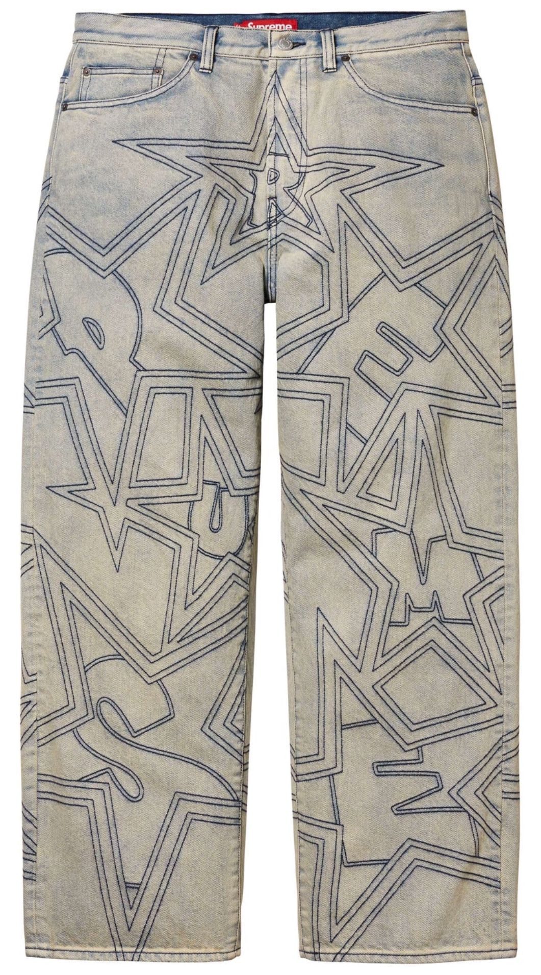 Supreme Stars Topstitch Baggy Jean (Dirty Indigo)