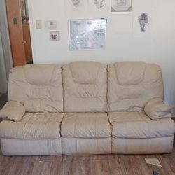 Large White Leather Couch
