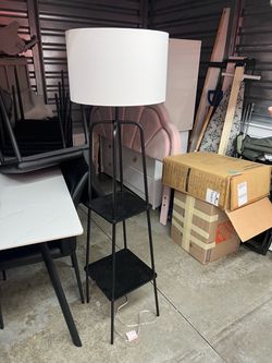Floor Lamp with Built-In Shelves