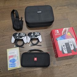 SWITCH OLED, 2 Controllers, 2 Cases & More