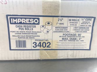 Cash register rolls 50 rolls per box all the information on the pictures.