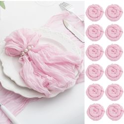 45 Pack Light Pink Cloth Napkins 21x21 Inches Light Pink Cheesecloth Napkins Set of 60 Washable Dinner Table Napkins for Wedding Summer Bridal Baby Sh