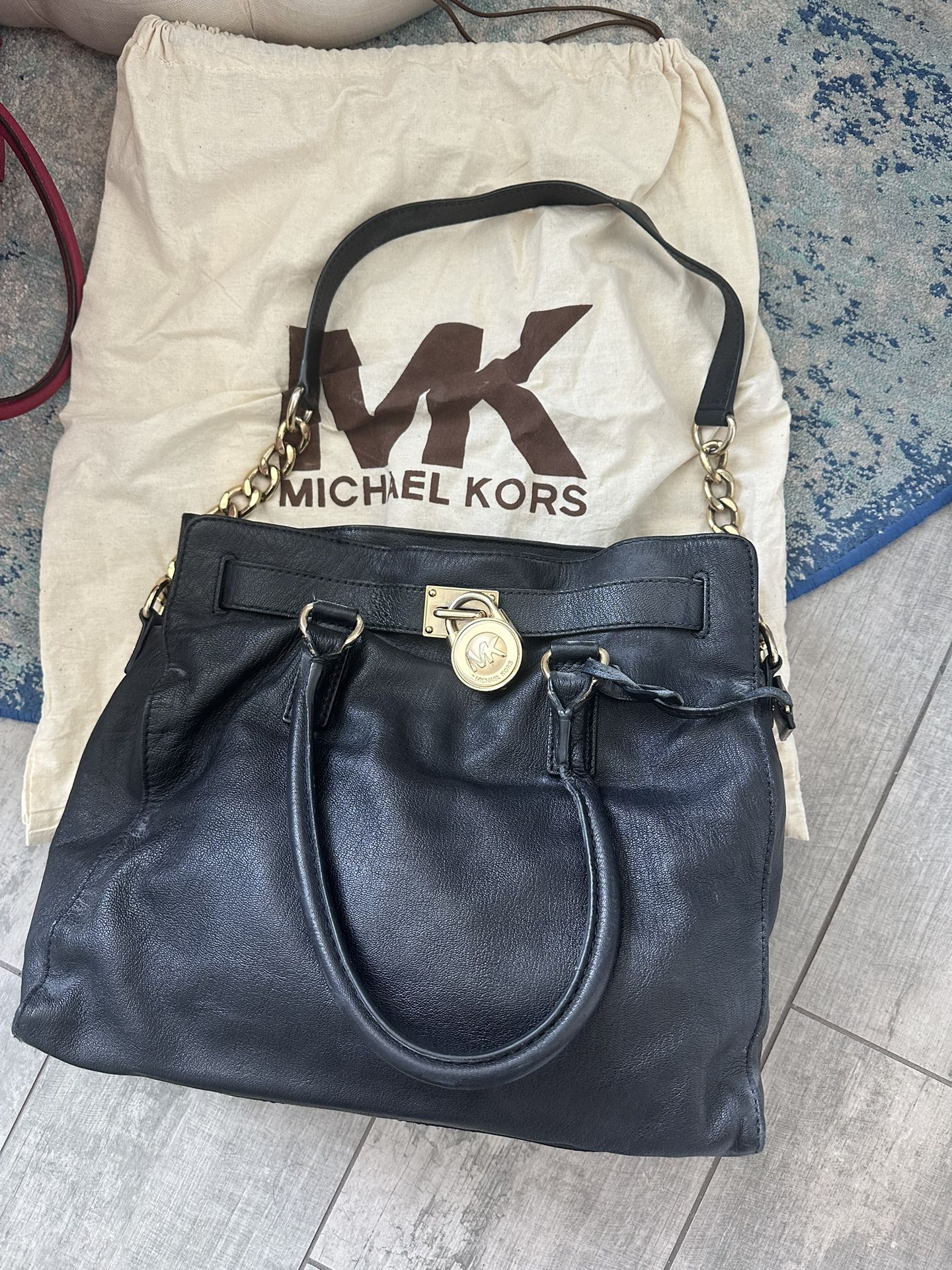 Black Leather Michael Kors Bag