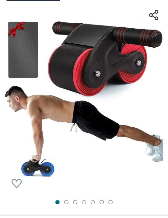 Automatic Rebound Abdominal Wheel, 2023 New Roller Home Abdominal Exerciser with Knee Pads Home Gym …u