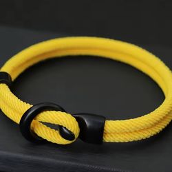 3 Pack Men’s Rope Bracelet Double Layer Paracord Outdoor Survival Camping 8 Inch Black Brown Yellow New