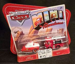 Disney Pixar World of Cars Mini Adventures Radiator Springs Fire Dept. Doc Hudson & Red