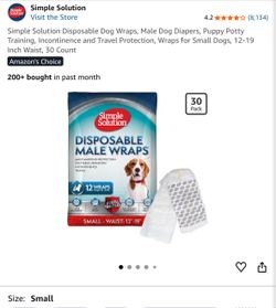 Free small male dog diapers and poop bags