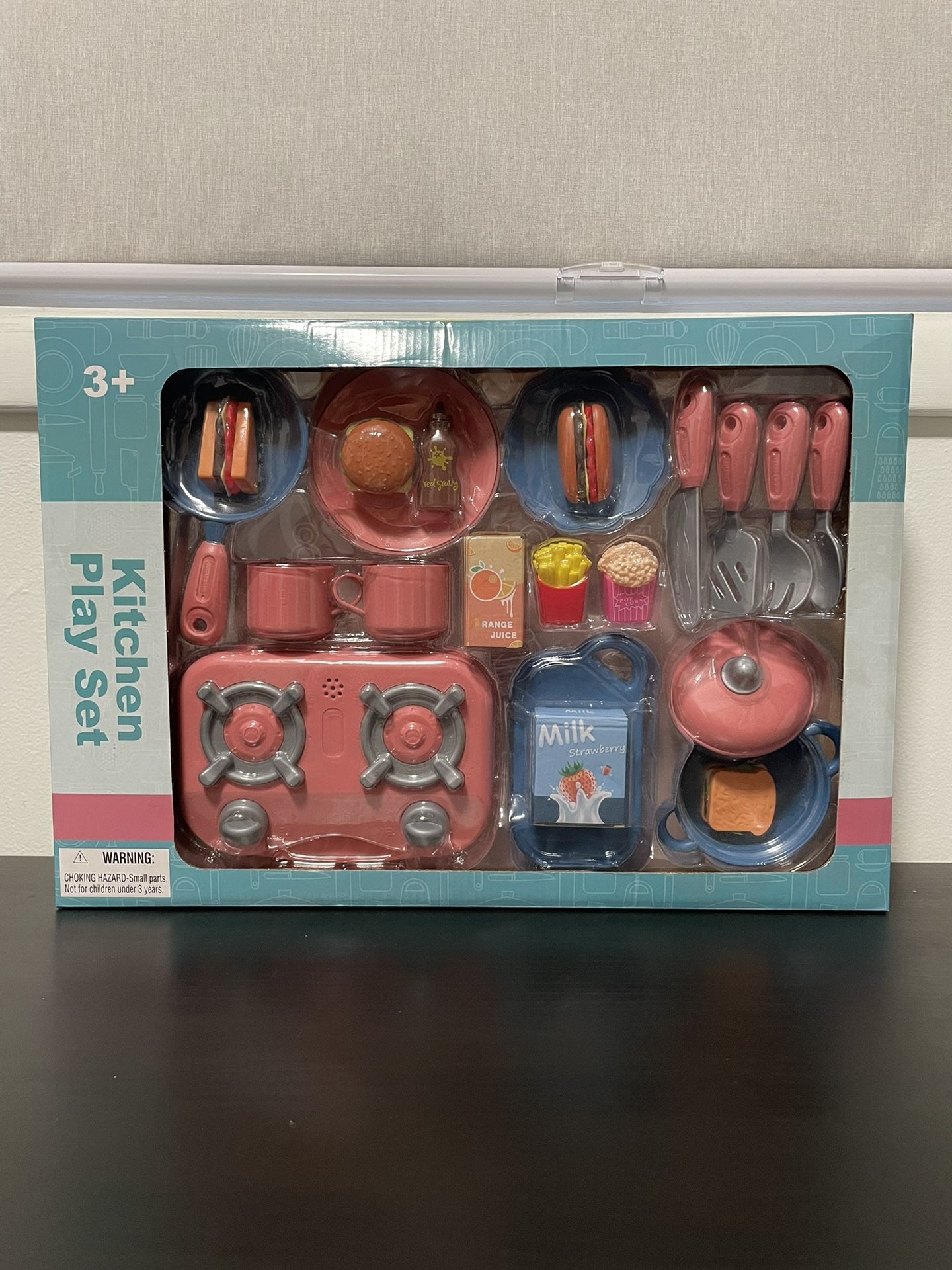 Kitchen Play Set NEW SEALED Kids Toy Food Stove Oven Cooking Cups Children 3+