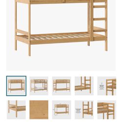 Walker Edison Twin Over Twin Simple Solid Wood Bunk bed