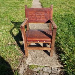 Kids Leather Indian Crafted Chair Super Nice Only 20$