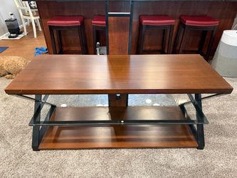 3-Piece Wood and Metal Living Room Set - TV Stand, Coffee Table and End Table