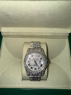 VVS Moissanite Bust Down Watch 41mm Iced Out Jubilee