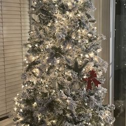 White Faux Snow Christmas Tree