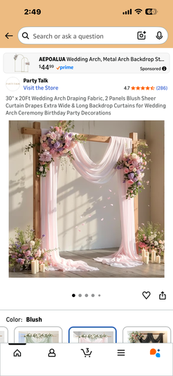 Wedding swags with mauve & white chiffon drapes NEW