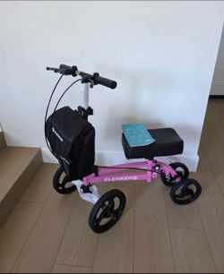 ELENKER Knee Scooter Steerable Mobility Knee Walker Crutch Alternative for Foot Injuries, Pink